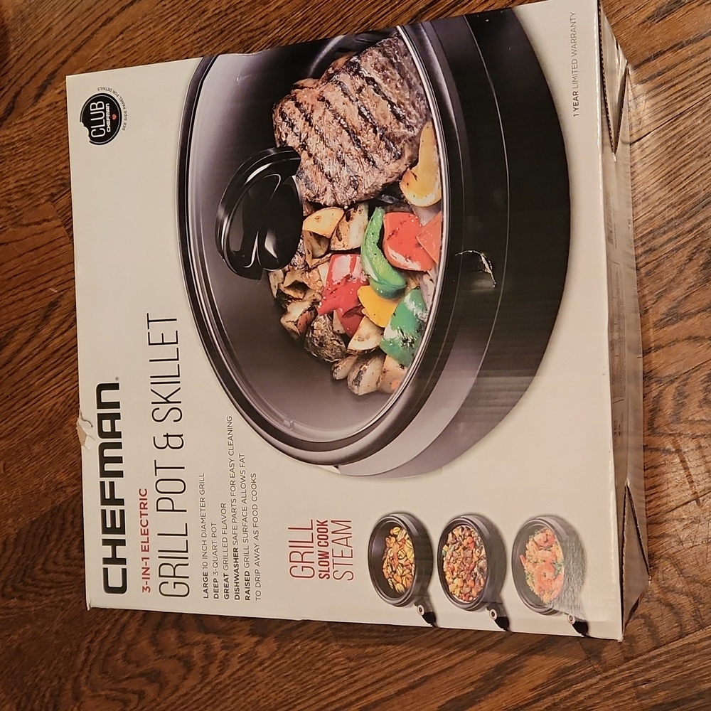 Chefman 3 in 1 electric grill pot and skillet
